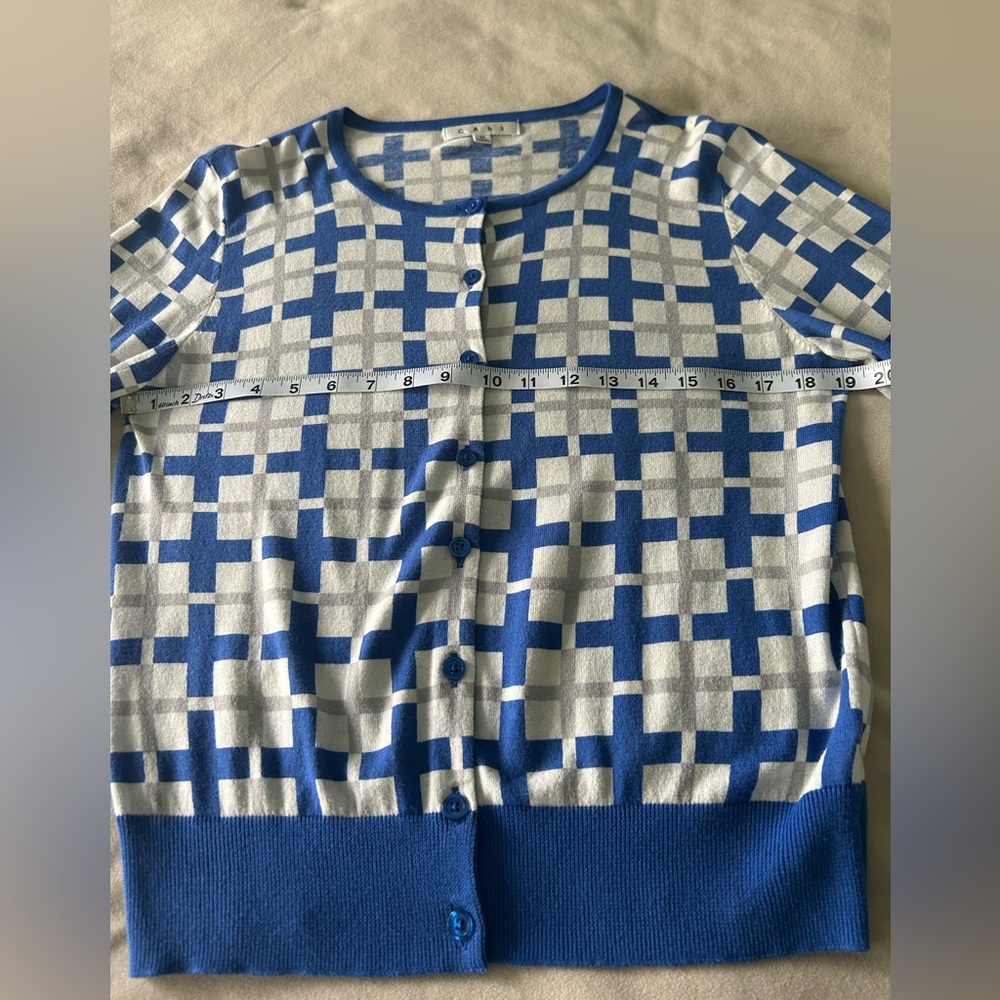 Blue,White and Gray Women's Sweater - Picture 3 of 6